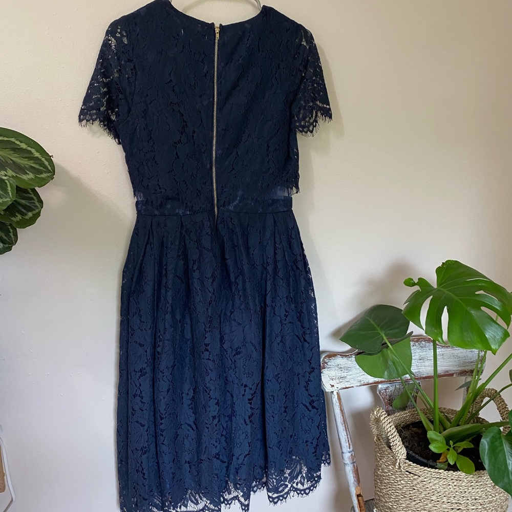 Lace Midi dress in Navy - Picture 8 of 8